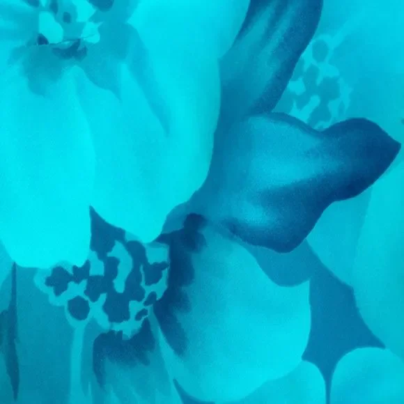 Studio I Blue Floral Blouse w/ Cowl Neck Back Sz 8 - Picture 4 of 8